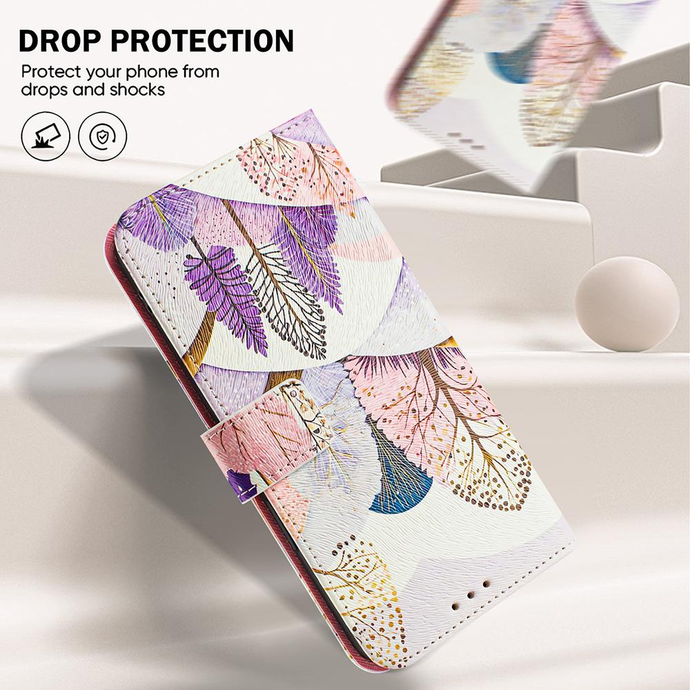 Coloured Drawing Wallet Case for Tecno Spark Go 1 20 Pro Plus 30C Camon 30 Pova 6 Neo Pop 9 Stand Card Holder Strap Phone Cover