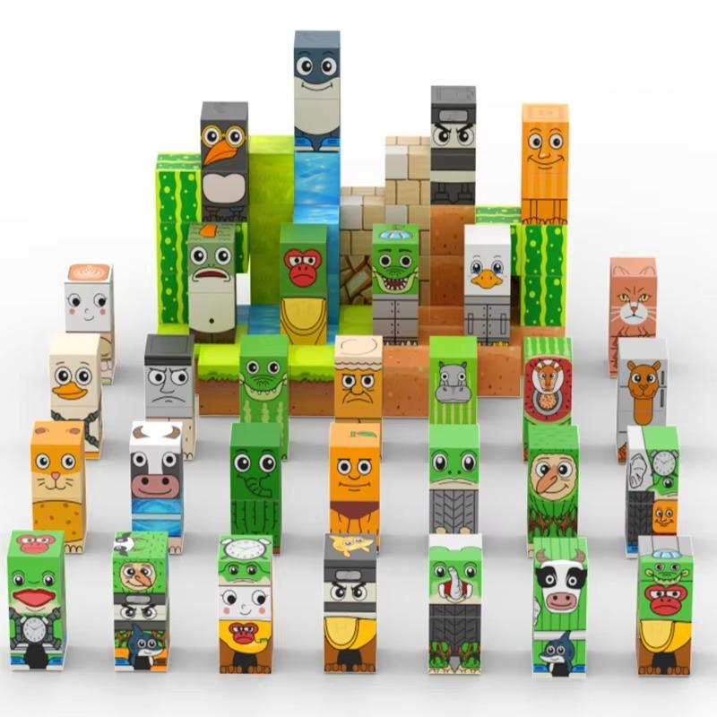 Tung Tung Sahur Figures Magnetic Block Tralalero Tralala Brainrot Build DIY STEM Sensory Toys for Toddler Birthday Gift