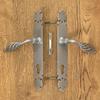 LAGOS door handle with plate for 90mm insert, STEEL