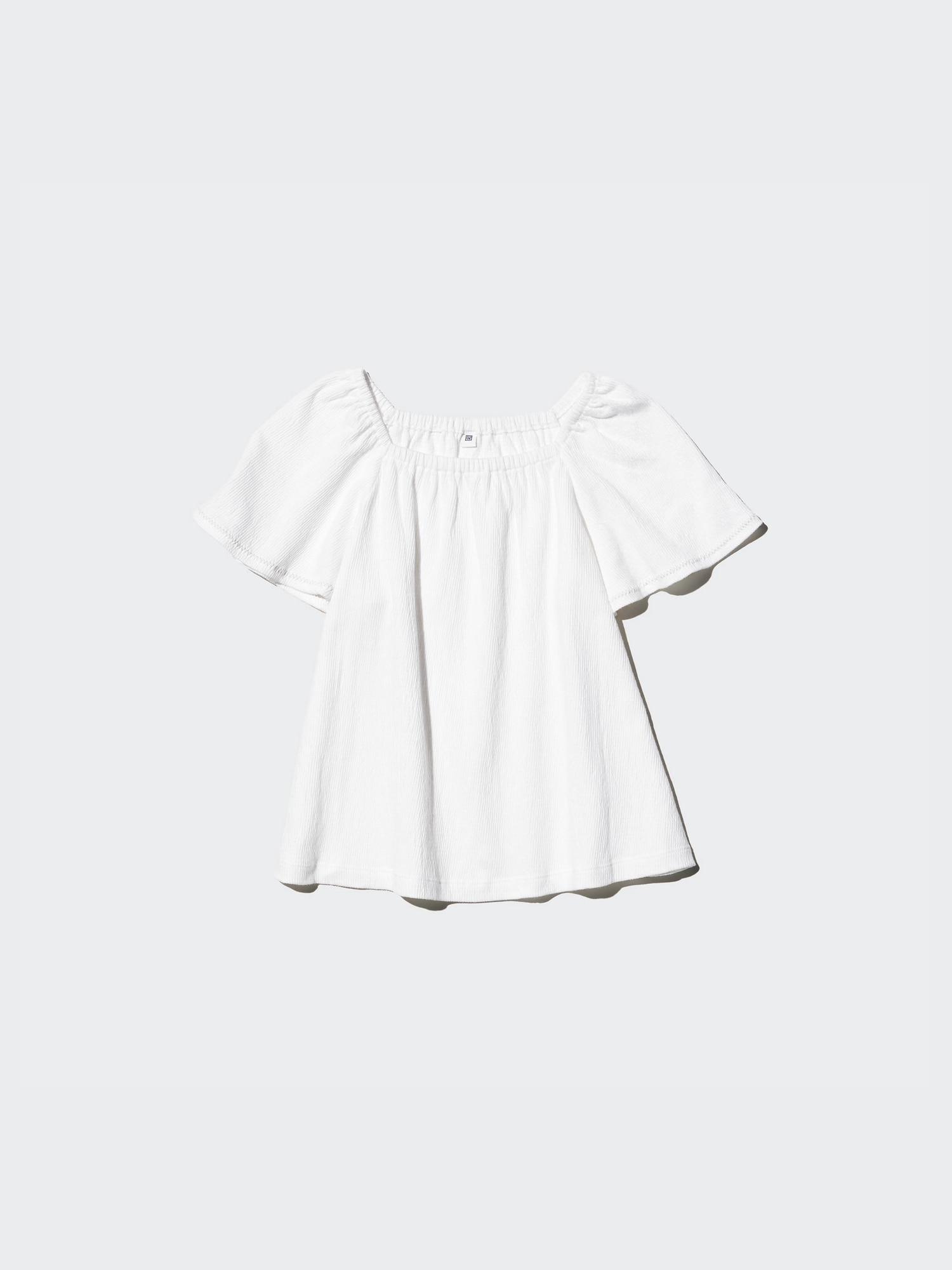 

Uniqlo Japan Футболка с расклешенными рукавами для девочек 01 OFF WHITE/110