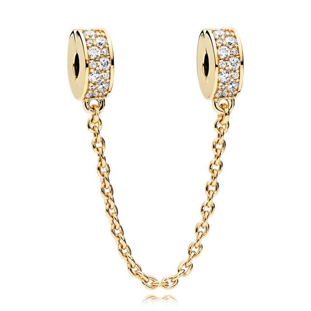 S925 Sterling Silver Shiny Gold Series Crown Lovely Pig Life Tree Beads Fit Original Bracelet DIY Women's Jewelry