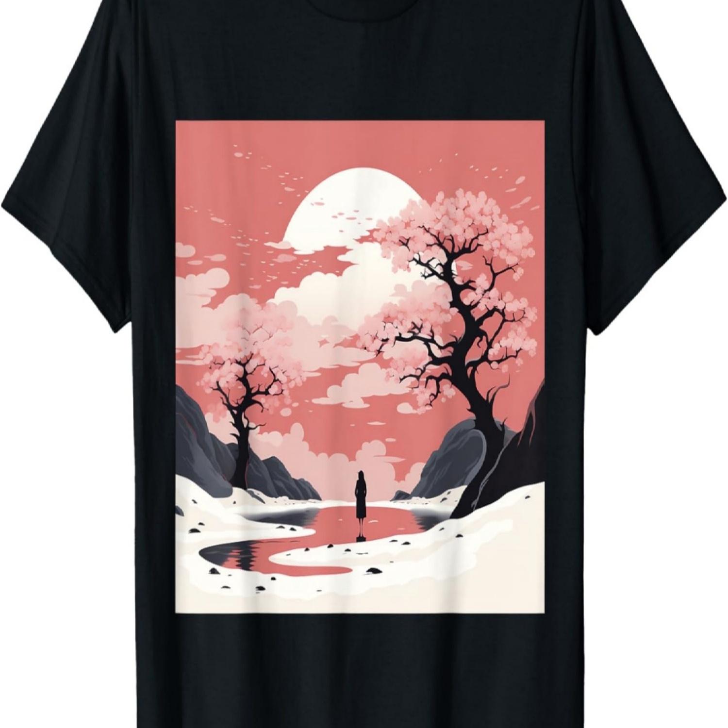 Minimalistic Marvel Cherry Blossom Art Japanistry T-Shirt S чёрный