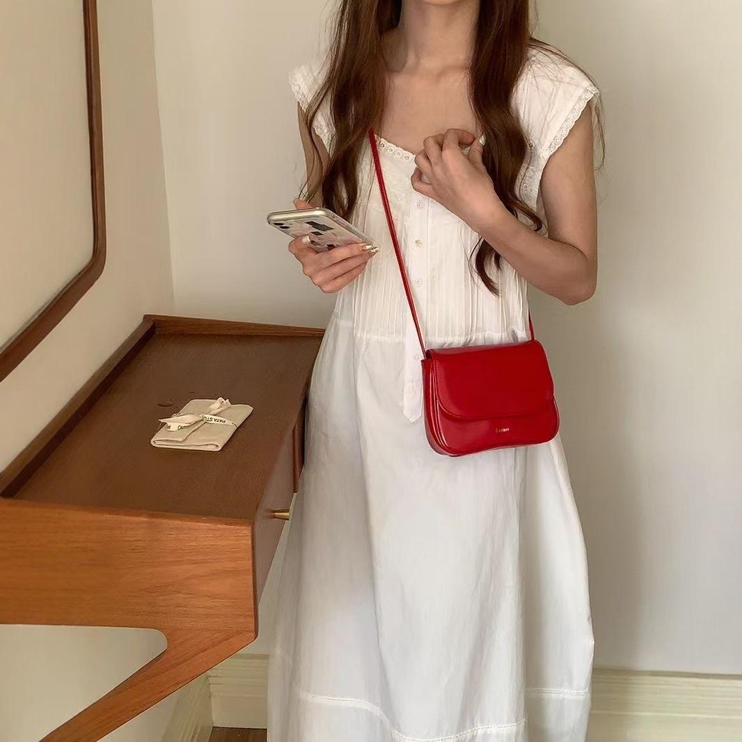 Корейская нишевая красная маленькая сумка женская универсальная модная повседневная наплечная сумка-мессенджер маленькая квадратная сумка премиум ретро сумка-тофу