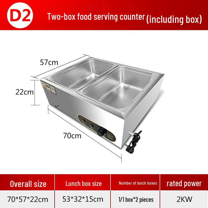 Aokewen D2 Heated Food Warming Station with 2 Meal Boxes
