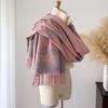 Luxury Autumn-Winter Core-Spun Yarn Scarf: Letter Style Imitation Cashmere Tassel Shawl for Warmth