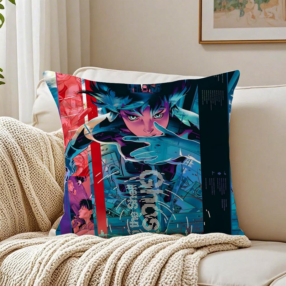 anime scifi GGhost IIn The SShell Cushion Cover Pillowcase Antidustmite living Room Sofa Decor Cushion Room