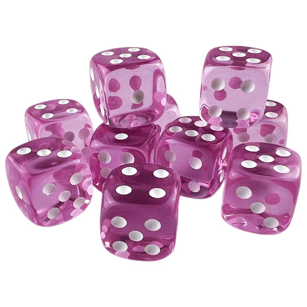 Candy Color Dice 10pcs 6 Sided Translucent Dice Acrylic Game Dice Set