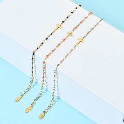 Boho Style Thin Bracelet  Stainless Steel Bracelet For Women Girls Dopamine Cross Bracelet Jewelry Accessories Gifts