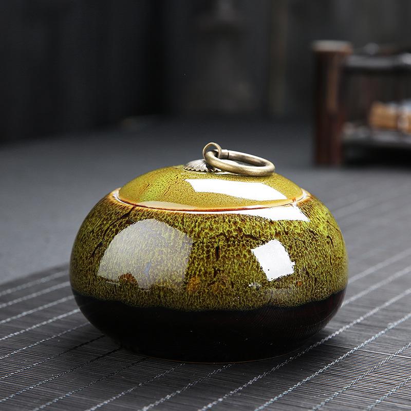 Kiln Transformed Ceramic Tea Caddy Tea Box Moisture-proof Sealed Tank Storage Tank Tea Container Candy Jar Tea Organizer Tea Can