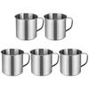 5 Pcs Stainless Steel Cups For Kids Lightweight Travel Mugs Water Drinking Containers Kitchen Bar Student Tea Coffee