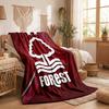 Koc Fleece z Motywem Nottingham Forest Przytulny Miękki Pluszowy Koc do Sypialni Kanapy Podróży