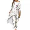 2025 Women's Casual Loose Print Nine-Sleeve Sun Protection Shirt & Wide-Leg Pants Set