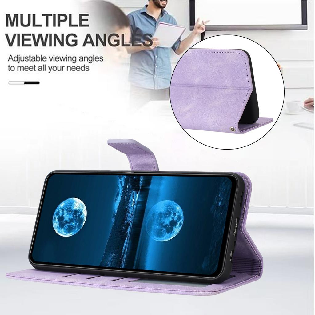 For Samsung Galaxy S25+/S24+ Mobile Phone Cover Skin-Touch PU Leather Anti-Scratch Stand Phone Case