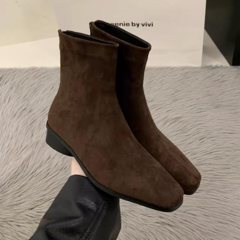 Damanstövletter Chunky Designer Mocka Skor Vinter Mode Chelsea Boots Ny Trend Gladiator Promenad Snö Mujer Stövlar