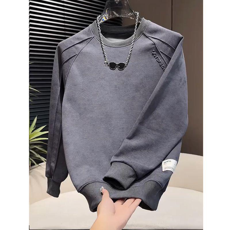 Herren Trendy Tie-Dye Buchstaben Sweatshirt - Rundhals, Lässiges Oversized Herbst T-Shirt