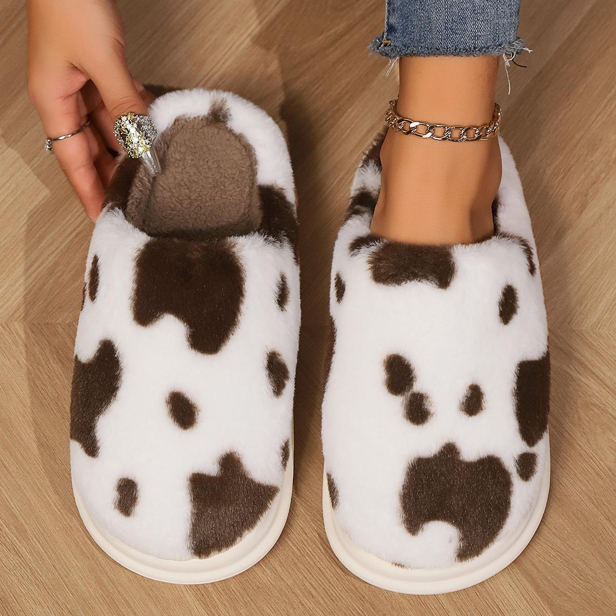

Fashion Fluffy Slippers Women House Flat bottom Casual Winter Fashion Shoes Girls Home Plush Warm Platform Elegant Footwear Large Size 44-45 кофейный