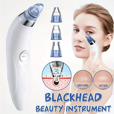 Aspirateur de points noirs, puissant nettoyeur de pores du visage portable avec 4 sondes, élimine les points noirs en douceur et en toute sécurité.