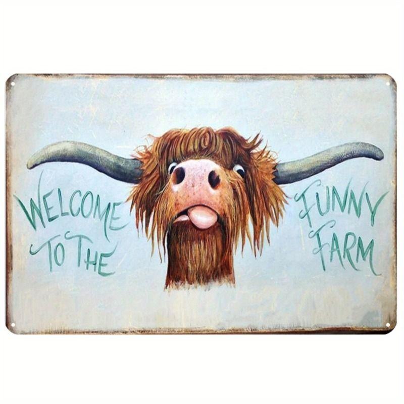 Retro Metal Animal Wall Art for Home Kitchen Farm Cafe Garden