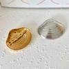 Stainless Steel Shell Brooch for Women Fashion Geometric Metal 18K Gold Color Brooch Pin Clothes Accessories Waterproof Jewelry