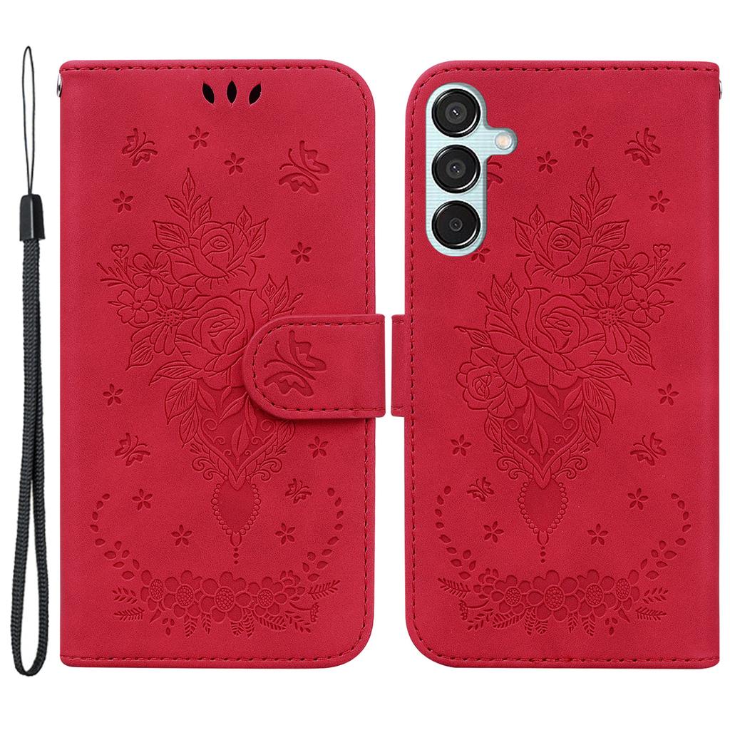 For Samsung Galaxy M15 5G/F15 5G Case Butterfly Flower Pattern Flip Leather Phone Cover