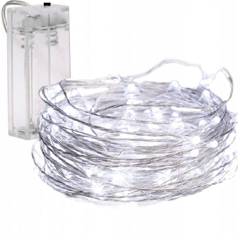 Światełka Lampki Na Żyłce Wewnętrzne 20 Led Zimne Białe Boże Narodzenie