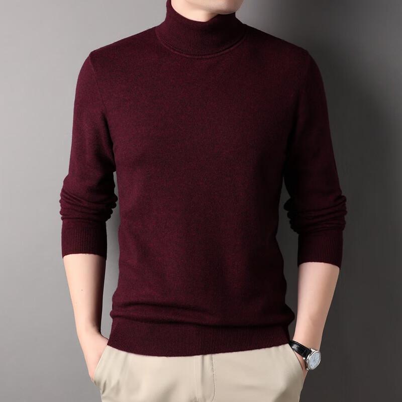 Eleteen Men's 100% Merino Wool Turtleneck Pullover Sweater