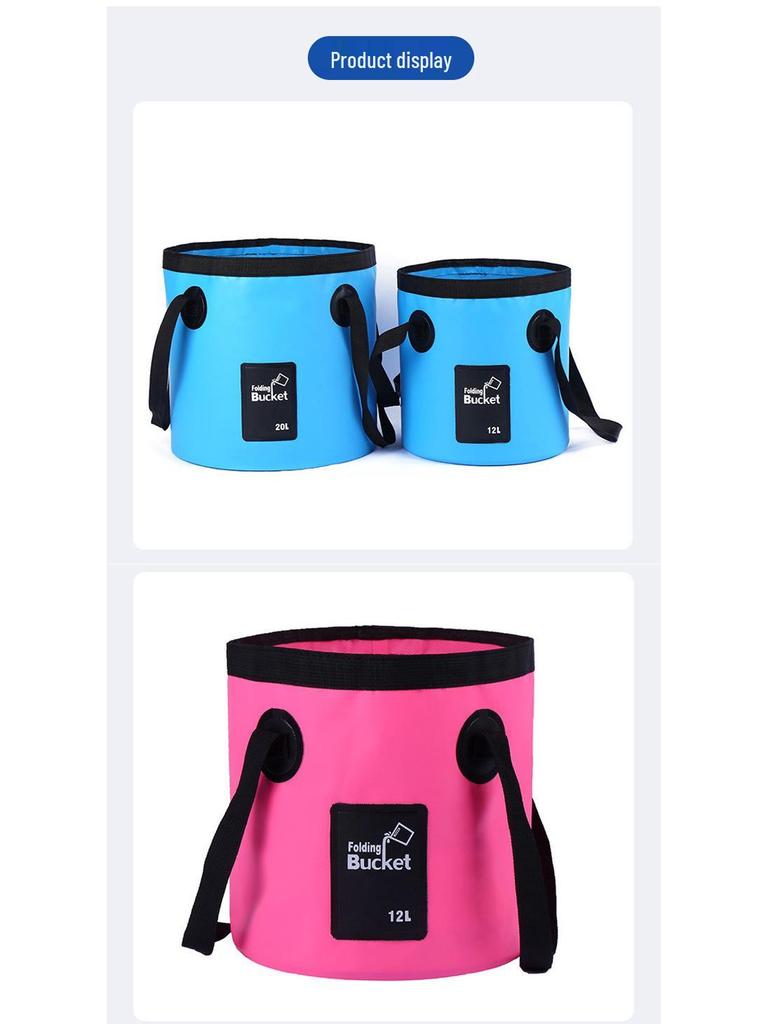 Multipurpose Outdoor PVC Folding Bucket for Water Storage, Fishing, Car Wash, and More