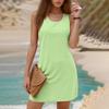 Women's Fashion Casual Solid Color Round Neck Sleeveless Dress