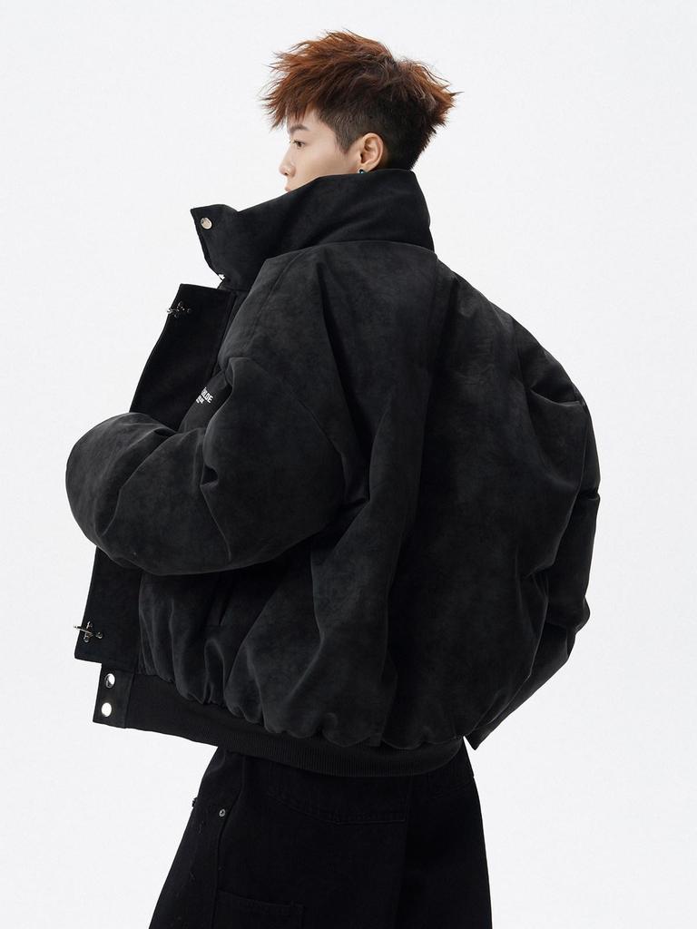Unisex Retro Stehkragen Baumwoll Daunenjacke, Herbst/Winter High Street Stil, Locker und Vielseitig.