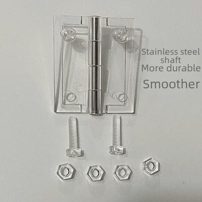 Transparent Acrylic Folding Hinge with Pre-Drilled Holes and Screws, Large Size Organic Plastic