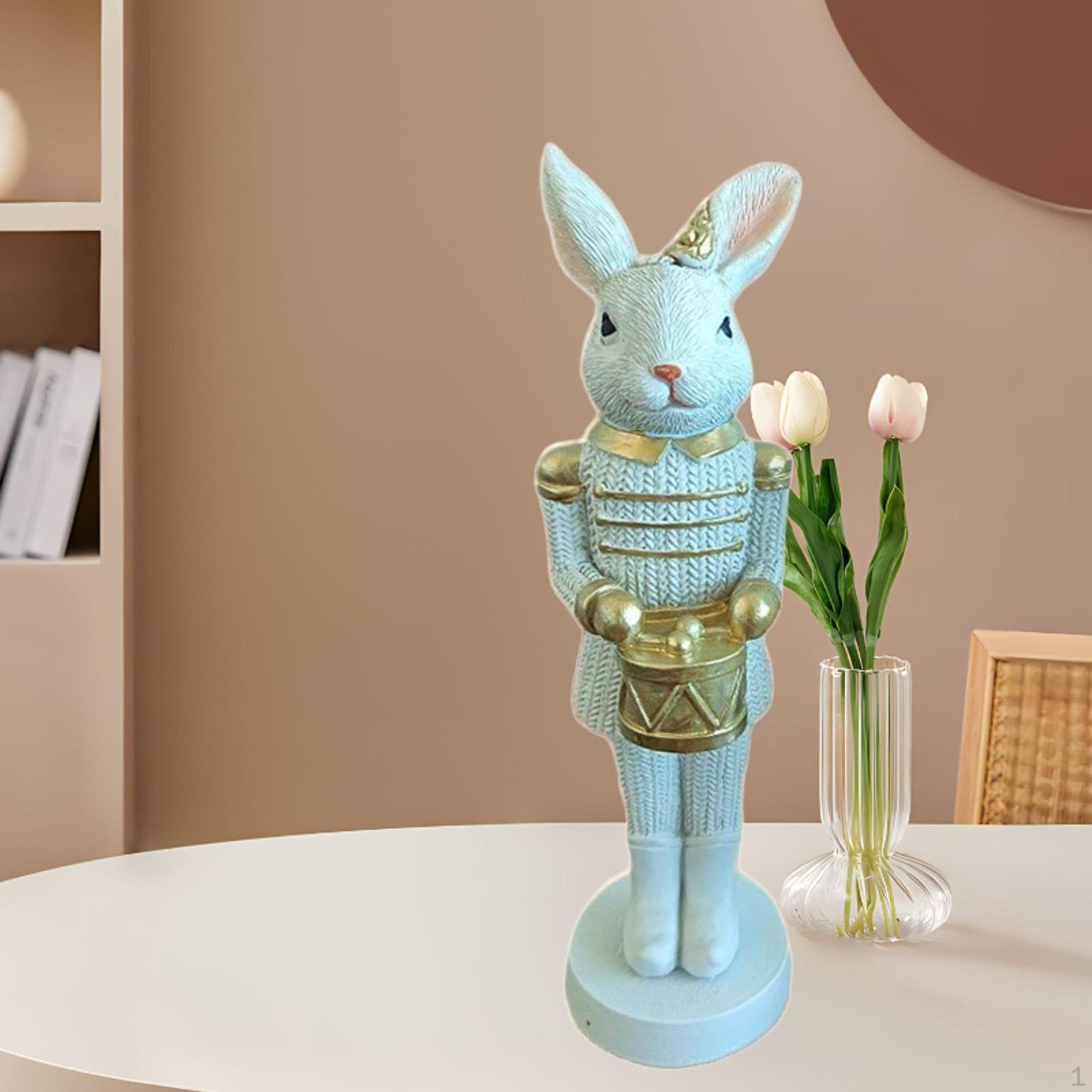 Фигурка статуэтка Пасхального кролика Креативное украшение Милая декорация Рустик для шкафа офиса Gold