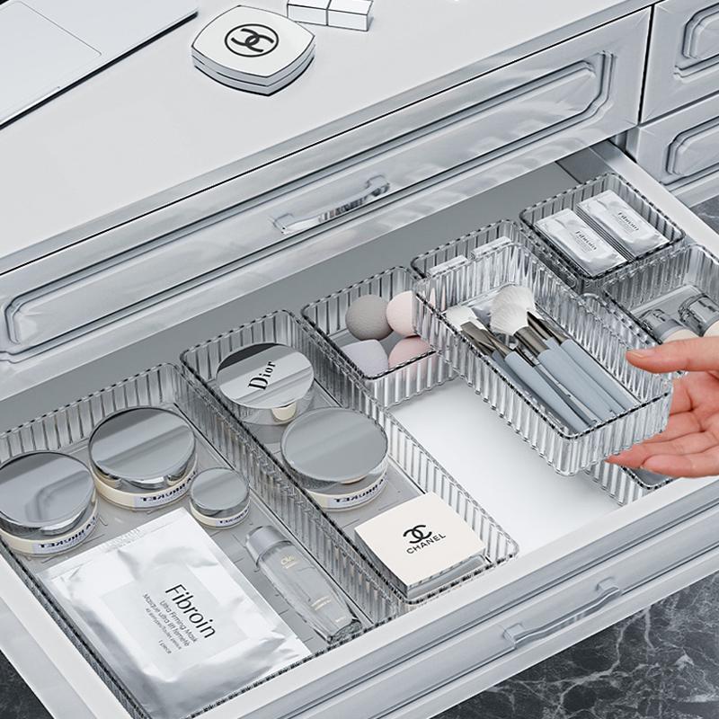 Acrylic Drawer Divider & Cosmetic Organizer Set for Dorms
