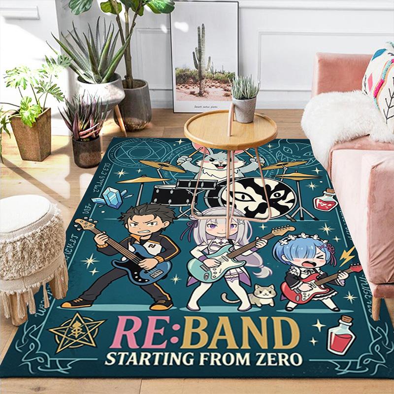 Re:Zer Soft Area Rug with Cute Anime Cartoon Art Non slip Washable Design, Great for Living Room Kitchen Bedroom Decor THW 60x90cm