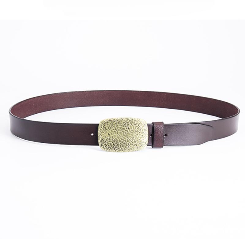Snakeskin Cowhide Belt Accessories Black Coffee Two-Color Belt Fashion Belt