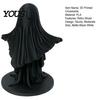 Matte Black Ghost Statue 3D Printed Cute Figurine, Minimalist Home Decor, & White Unique Artistic Design Dual Colors, Stable Base for