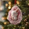 Geode Animal Christmas Ornament 2D Acrylic Crystal Cave Little Forest Animals Hanging Ornament for Xmas Tree Holiday Home Party Decor