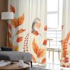 Thanksgiving Fall Plants Robin Sheer Curtains Transparent Voile Tulle for Living Room Bedroom Holiday Window Decoration