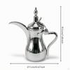 Middle Eastern Coffee Pot Stainless Steel with Curved Spout Chrome ArabicStyle Teapot for