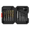 Professional 11Pcs Damaged Screw Extractor Kit Carbon Steel Drill Bit Set Rusted Bolt Removal Tool With Hexagonal Shank Design