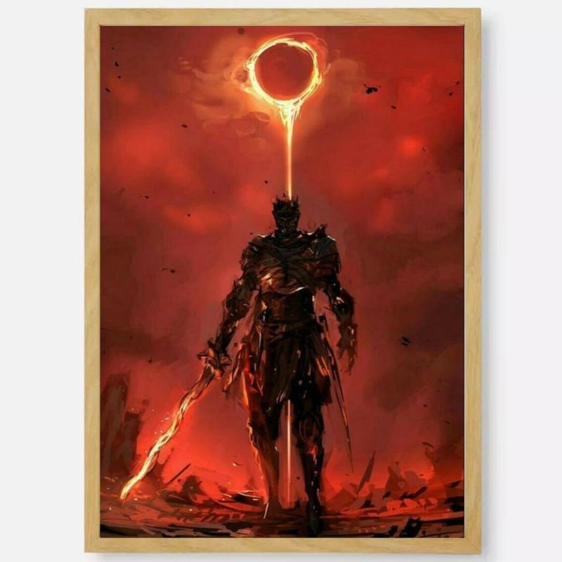Gra D-Dark Souls 3 2 Plakat Sztuka HD samoprzylepny wodoodporny dom salon sypialnia bar estetyczna dekoracja