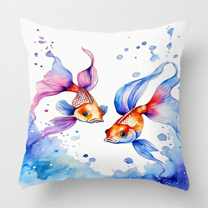 Meereslebewesen Thema Kissenbezug Zuhause Wohnzimmer Sofa Dekorative Kissenhülle 45X 5cm 50X 50cm Maschinenwaschbar Strandstil