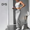 Women Fall Winter Skirt High Waist Knitted Elastic Thick Warm Ankle Length Striped Slim Fit Soft Sheath Lady Maxi Skirt