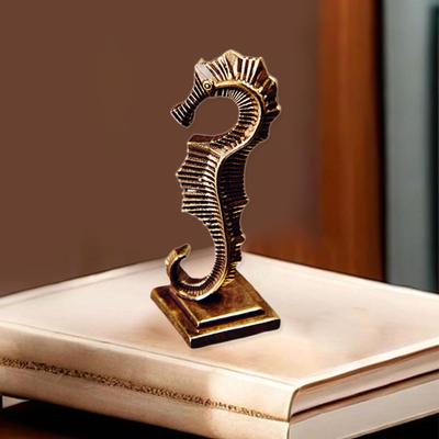 Brass Seahorse Statue Tea Pet Sculpture Accessories Animal Figurines Retro Figurine for