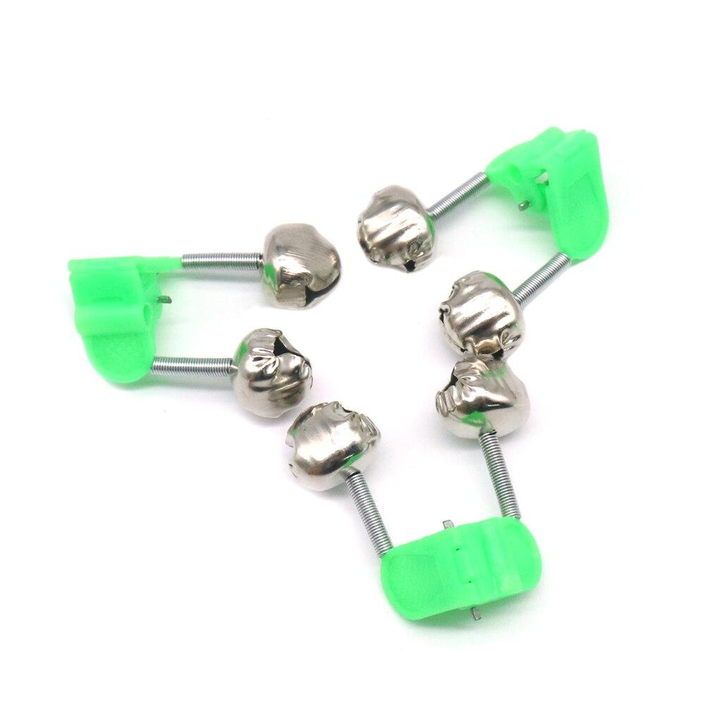 10Pcs Rod Tip Clamp Fishing Pole Fish Bite Lure Alarm Alert Twin Bell Ring Clip