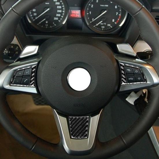 3x Soft Carbon Fiber Car Driver Steering Wheel Cover Sticker For BMW Z4 2009-16