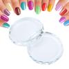2PCS Nail Art Palettes Color Mixing Toning Glass False Eyelash Glue Hold Makeup Pallet