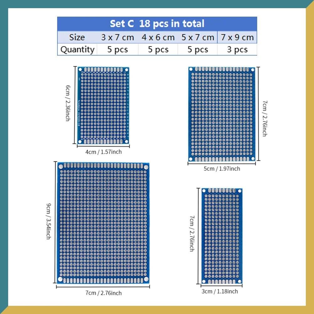 5-40PCS PCB Board Breadboard 2x8 3x7 4x6 5x7 7x9cm Universal PCB Experiment Blue Prototype Circuit Boards Diy Electronic Kit