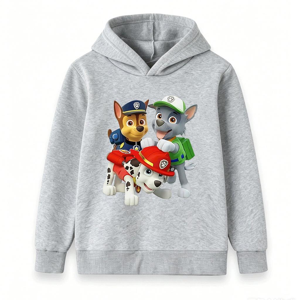 Kids Boys Girls Cartoon Dog Printed Hoodies Casual Long Sleeve Pullover Sweatshirt For Children Cute Comfortable Tops For Daily Wear