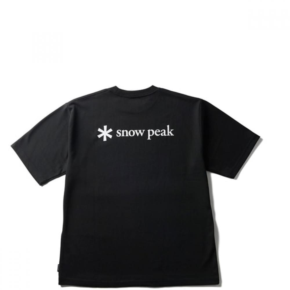 Snow Peak New STandard Back PrinTed Logo T ShirT MenS cuT   Sewn Black S nSd TS 25au004