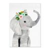 Cartoon Animal Cute Wearing Flower Elephant Zebra Baby Posters And Prints Wall Art Canvas Painting Wall Pictures Kids Room Décor No Frame